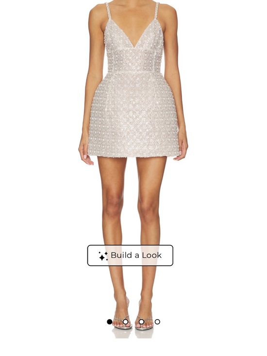 Bronx and Banco Dresses & Skirts - Bronx and Banco Ivory Beaded V-Neck Mini Dress